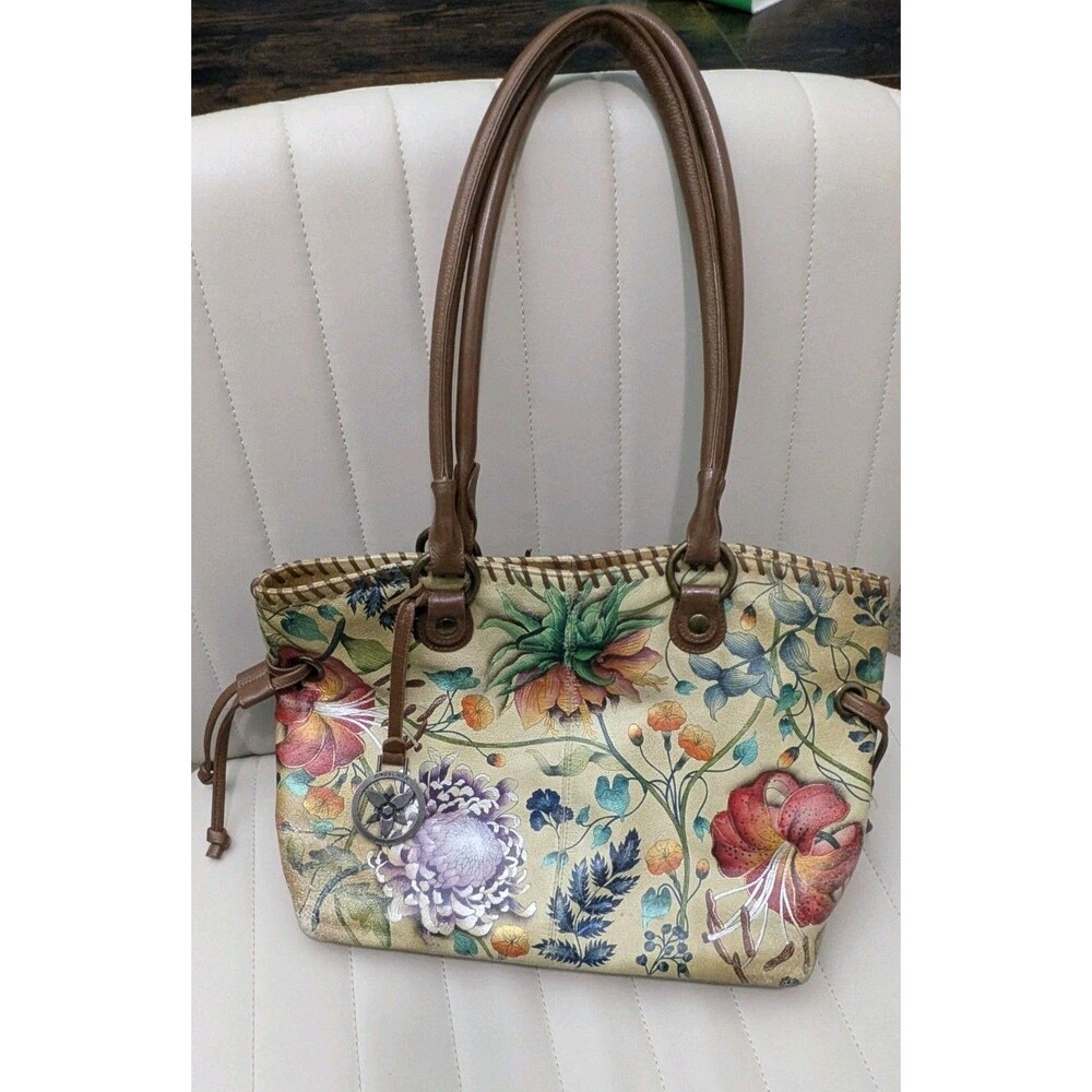 Anuschka Bag #569-CBG "Caribbean Garden" Large Tote Boho Purse Distressed Paint